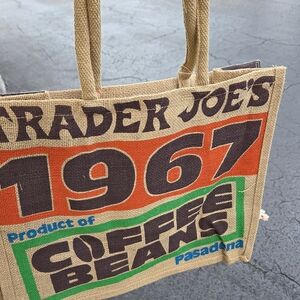 Trader Joe's Jute Bag Reusable | 1967 Pasadena Coffee Beans Premium Roast